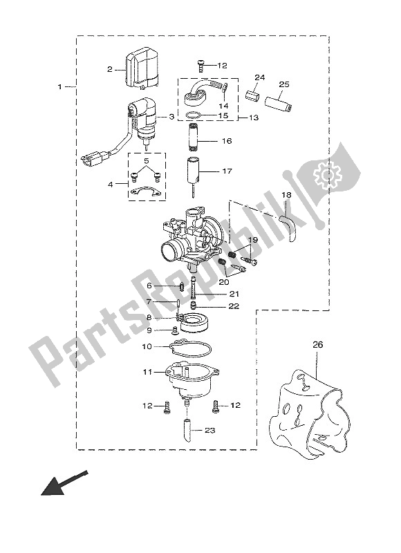 All parts for the Carburetor of the Yamaha CW 50N 2016