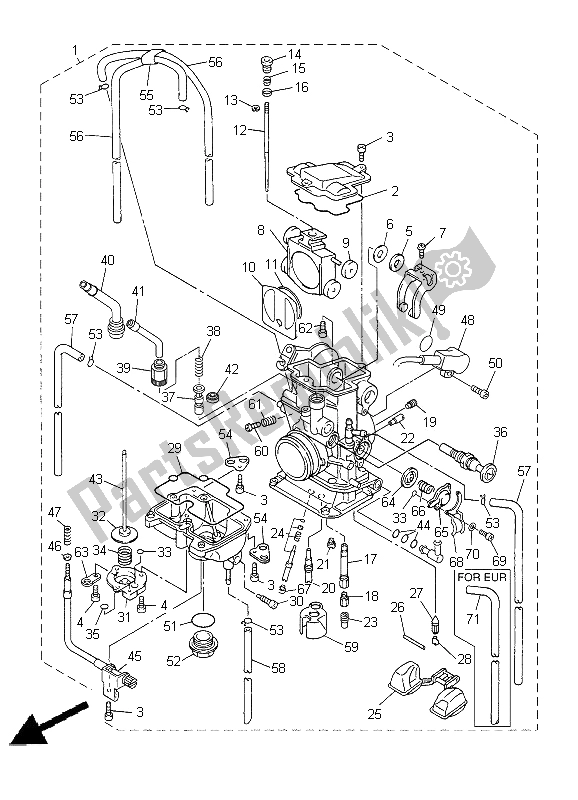 All parts for the Carburetor of the Yamaha WR 250F 2012