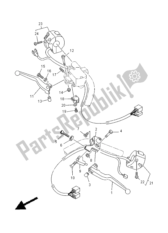 Todas las partes para Interruptor De Palanca Y Palanca de Yamaha XVS 1100 Dragstar 2000