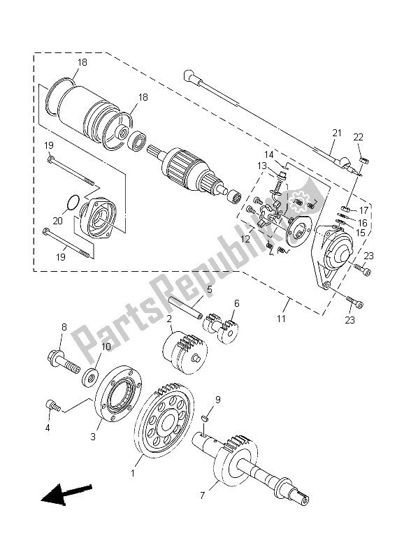 All parts for the Starter of the Yamaha XV 1900A Midnight Star 2006