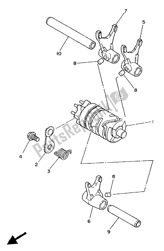 Tutte le parti per il Camma Cambio E Forcella del Yamaha YZ 80 1986