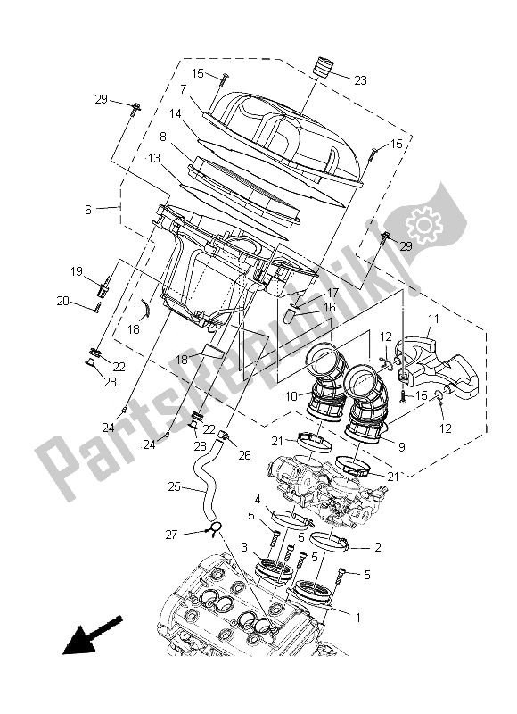 All parts for the Intake of the Yamaha XT 1200Z 2014