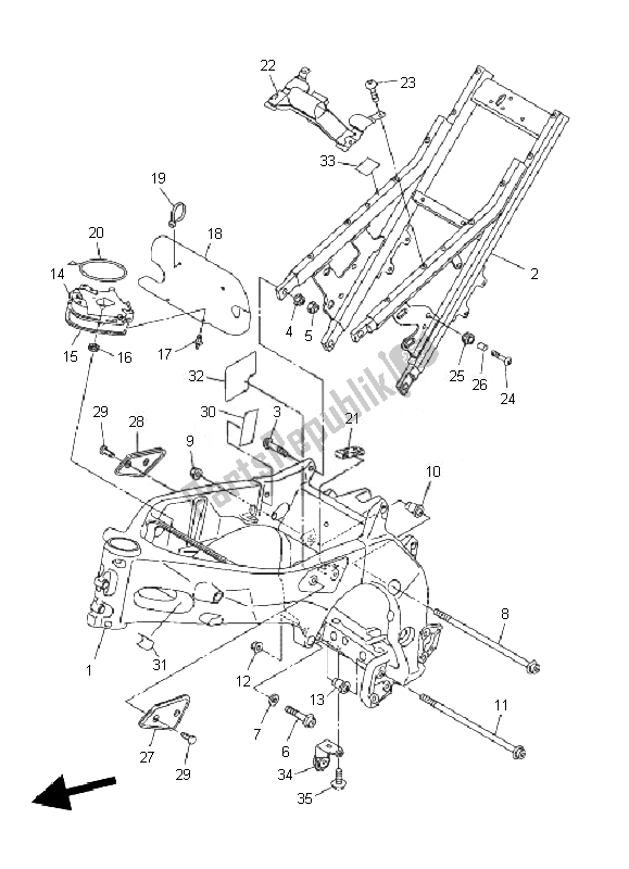 Tutte le parti per il Telaio del Yamaha FZ1 SA Fazer 1000 2010