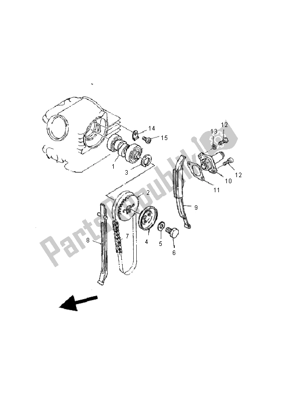 All parts for the Camshaft & Chain of the Yamaha YFM 125 Breeze 2000