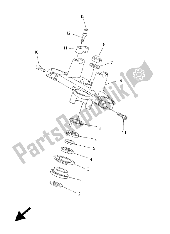 Todas as partes de Direção do Yamaha FZ6 NS 600 2005