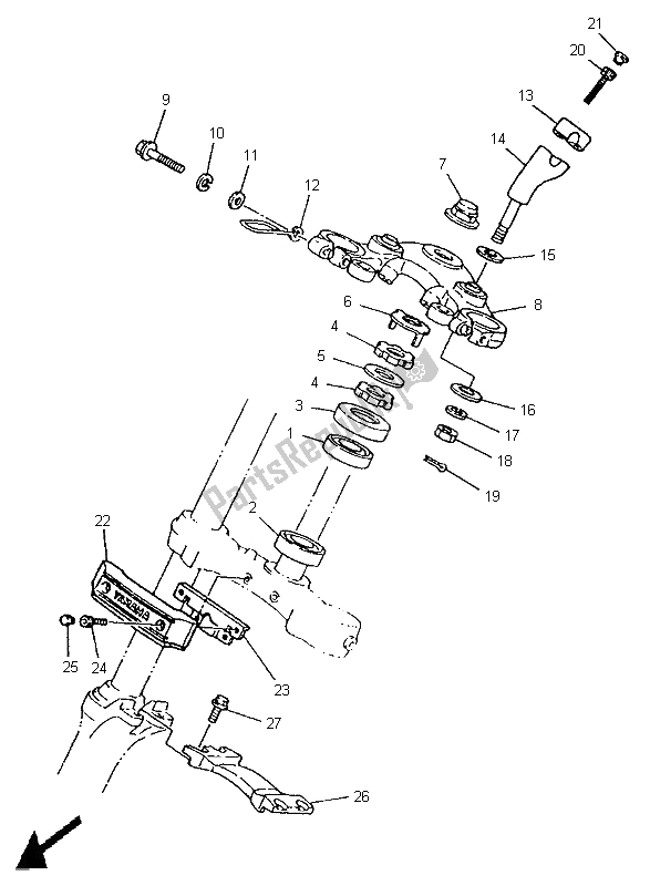 Todas las partes para Direccion de Yamaha XV 750 Virago 1996