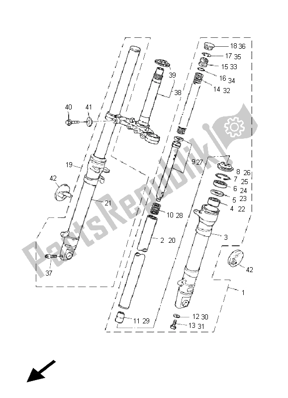 Tutte le parti per il Forcella Anteriore del Yamaha TZR 50 2011