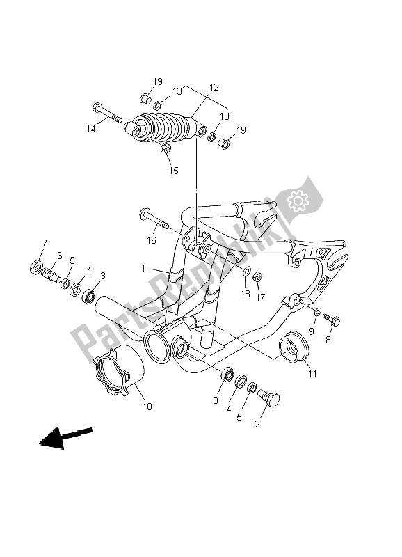 All parts for the Rear Arm & Suspension of the Yamaha XVS 650A Dragstar Classic 2002