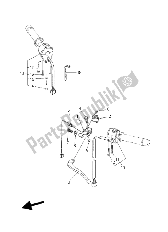 Todas las partes para Interruptor De Palanca Y Palanca de Yamaha XT 660R 2008