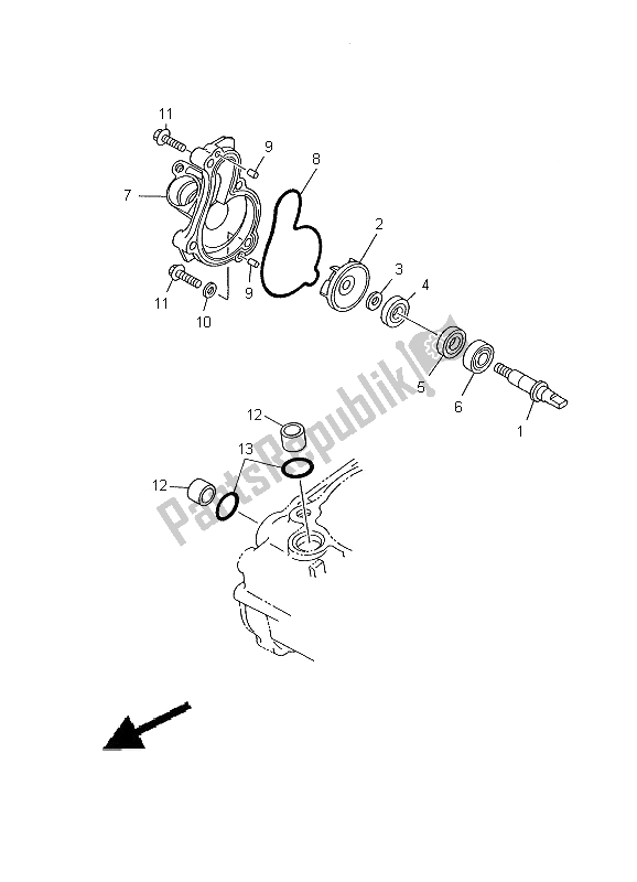 Tutte le parti per il Pompa Dell'acqua del Yamaha YZ 426F 2000