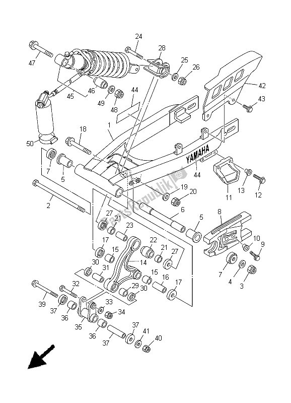 Toutes les pièces pour le Bras Arrière Et Suspension (lw) du Yamaha TT R 125E SW LW 2005