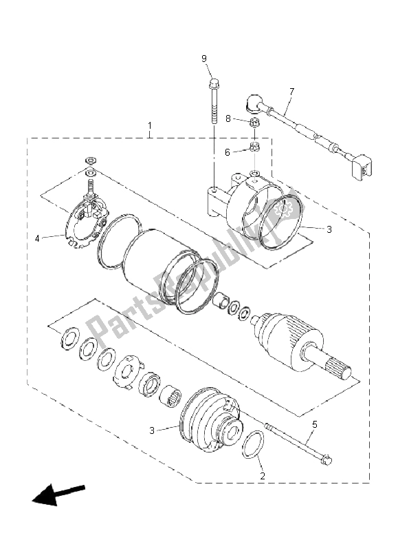 Toutes les pièces pour le Demarreur du Yamaha FZ6 Nahg 600 2008