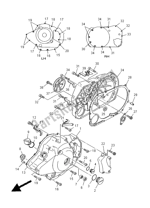 Todas las partes para Tapa Del Cárter 1 de Yamaha XVS 1100 Dragstar 2000