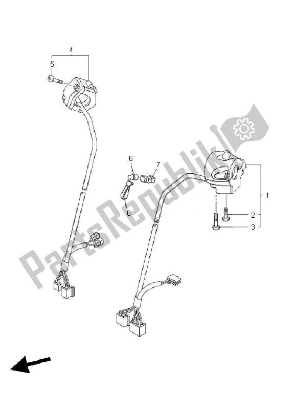 All parts for the Handle Switch & Lever of the Yamaha VMX 17 1700 2010
