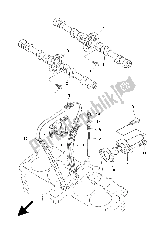 Todas las partes para árbol De Levas Y Cadena de Yamaha XJR 1300 SP 2001