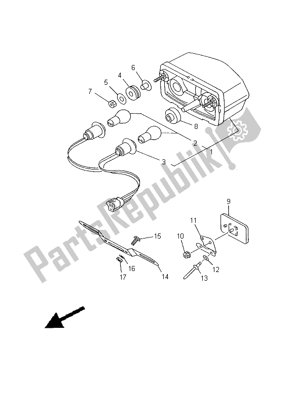 Todas as partes de Luz Traseira do Yamaha TDR 125 2000