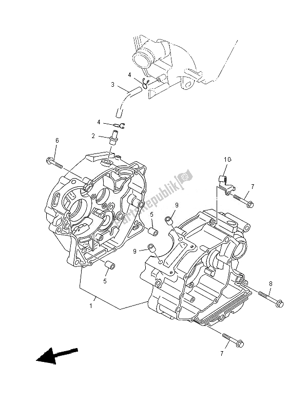 All parts for the Crankcase of the Yamaha XT 125X 2007