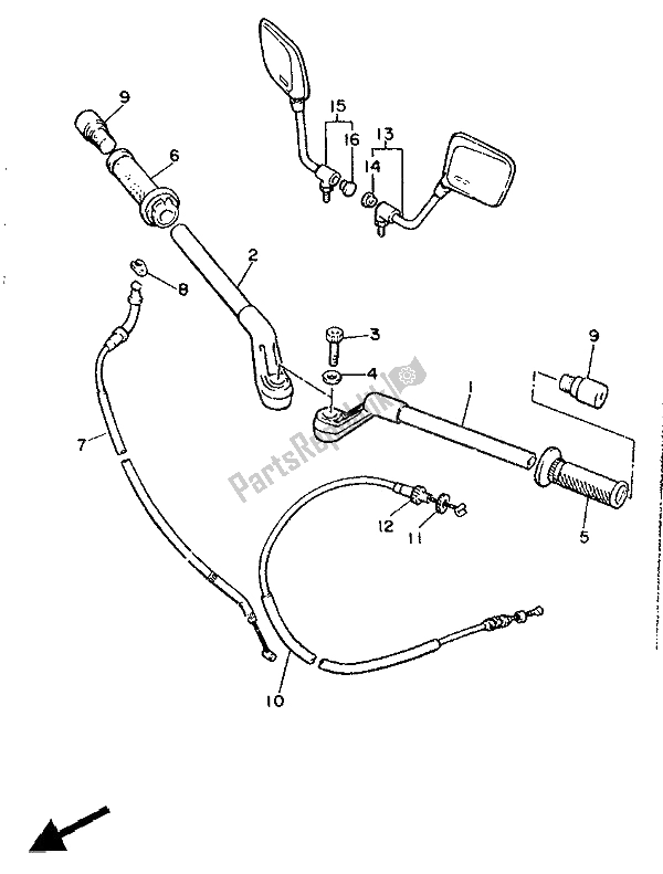 Toutes les pièces pour le Poignée Et Câble De Direction du Yamaha XJ 600 1990