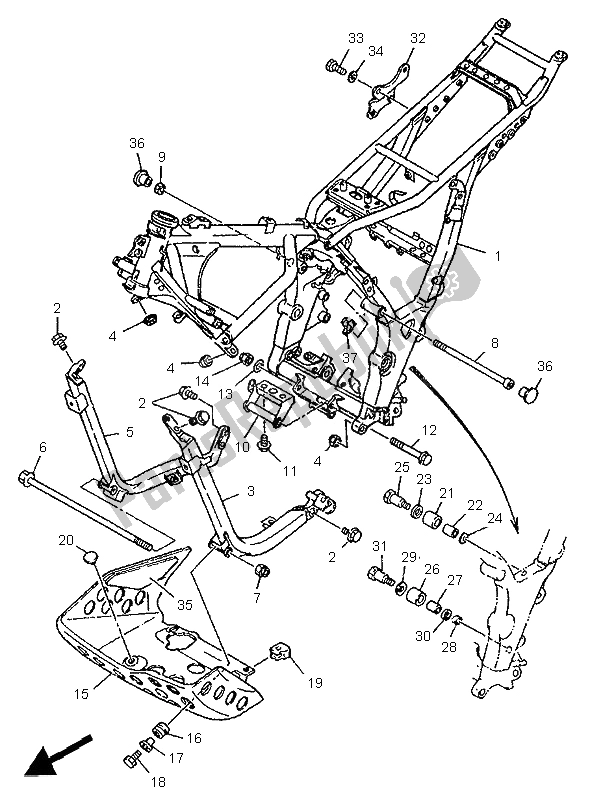 Toutes les pièces pour le Cadre du Yamaha XTZ 750 Super Tenere 1995