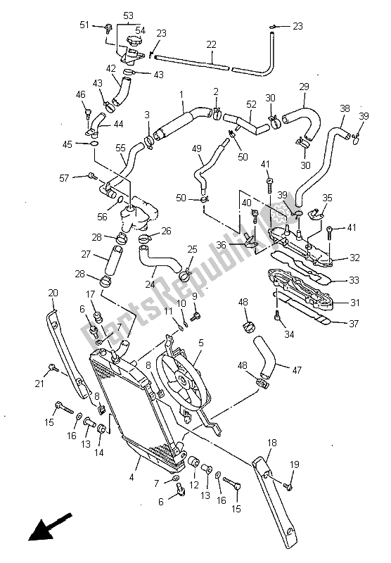 Toutes les pièces pour le Tuyau De Radiateur du Yamaha XVZ 1300A Royalstar 1999