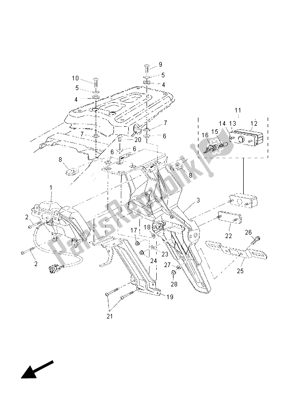 All parts for the Taillight of the Yamaha XT 660Z Tenere 2015