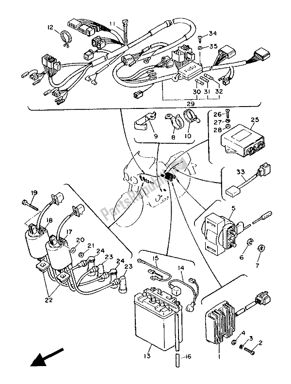 Todas las partes para Eléctrico 1 de Yamaha FZ 600 1986