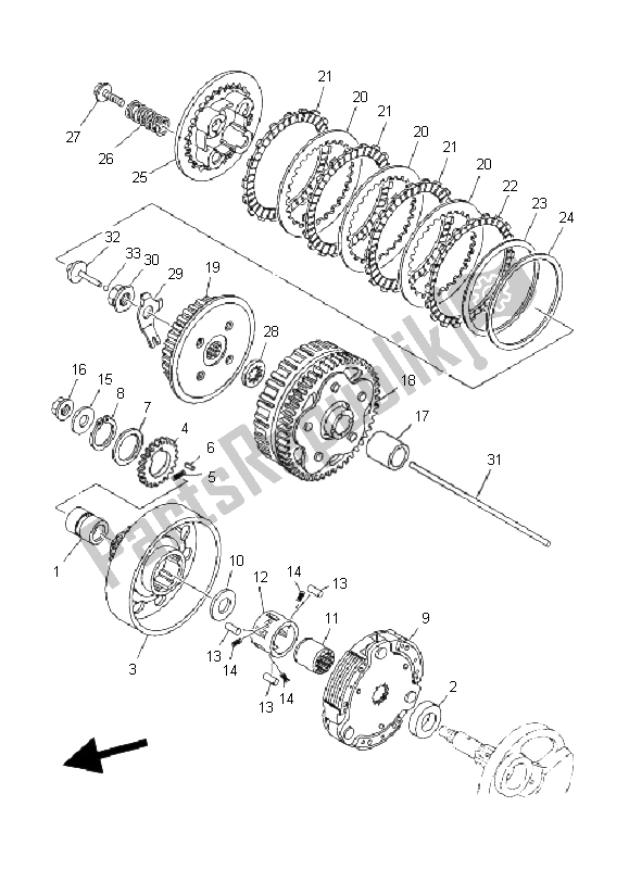 Todas as partes de Embreagem do Yamaha T 135 FI Crypton X 2011