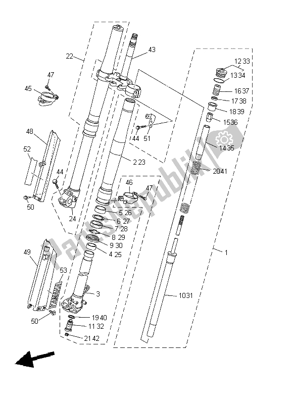 Todas las partes para Tenedor Frontal de Yamaha WR 250F 2002