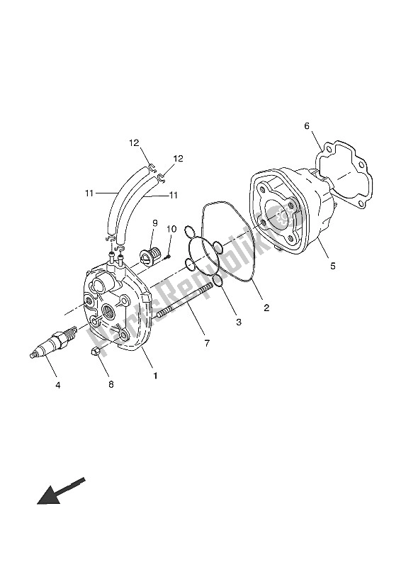 Tutte le parti per il Testata del Yamaha NS 50 2016