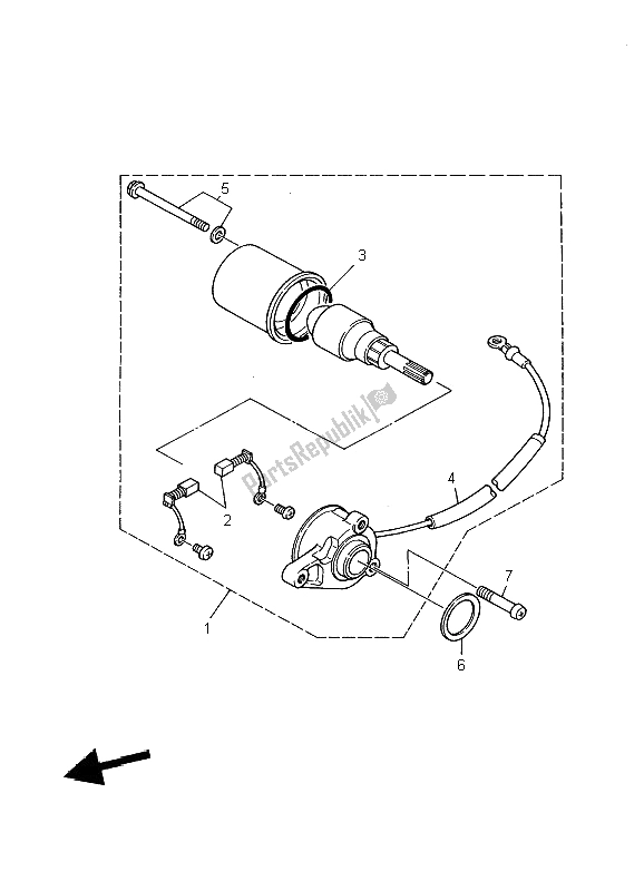 All parts for the Starting Motor of the Yamaha TDR 125 2002