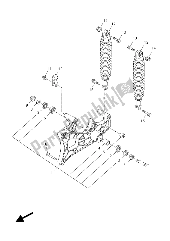 Tutte le parti per il Braccio Posteriore E Sospensione del Yamaha YP 125R X MAX 2012