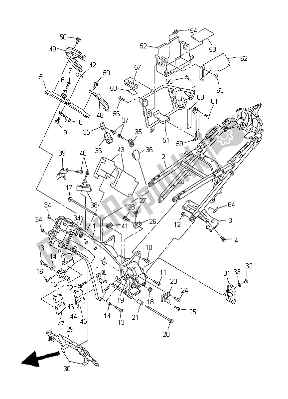 Tutte le parti per il Telaio del Yamaha FJR 1300 2002