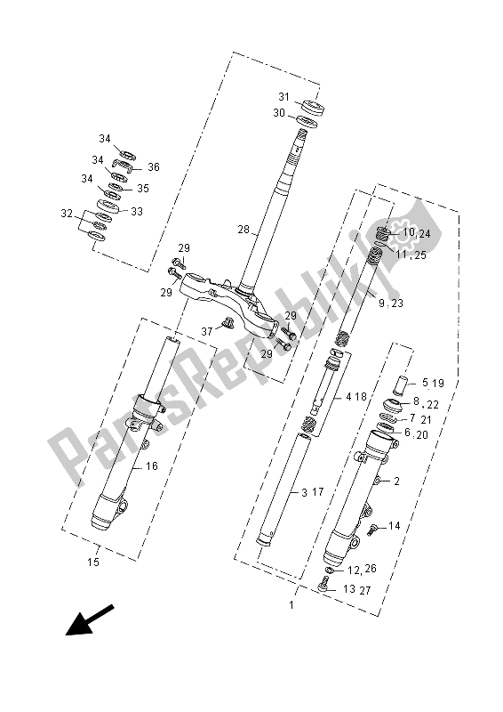 All parts for the Steering of the Yamaha YP 125 RA MBL2 2015