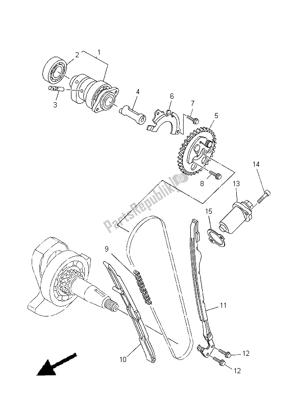 All parts for the Camshaft & Chain of the Yamaha XT 660R 2010