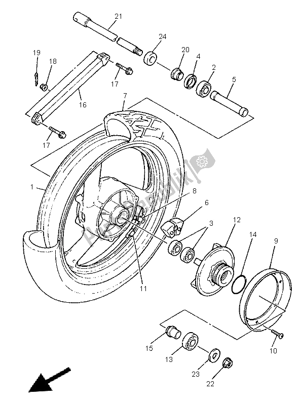 Tutte le parti per il Ruota Posteriore del Yamaha XJ 900S Diversion 1996