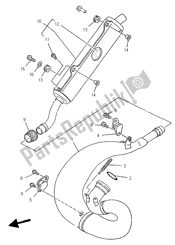 Tutte le parti per il Scarico del Yamaha YZ 250 1996