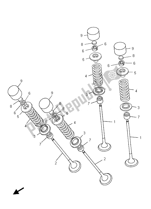 Alle onderdelen voor de Klep van de Yamaha FZ8 S 800 2013