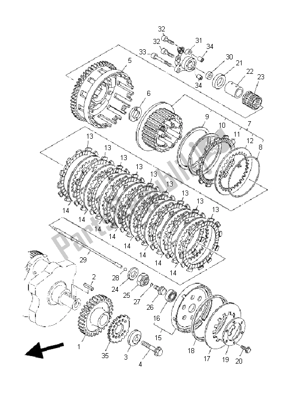 All parts for the Clutch of the Yamaha MT 01 1670 2008