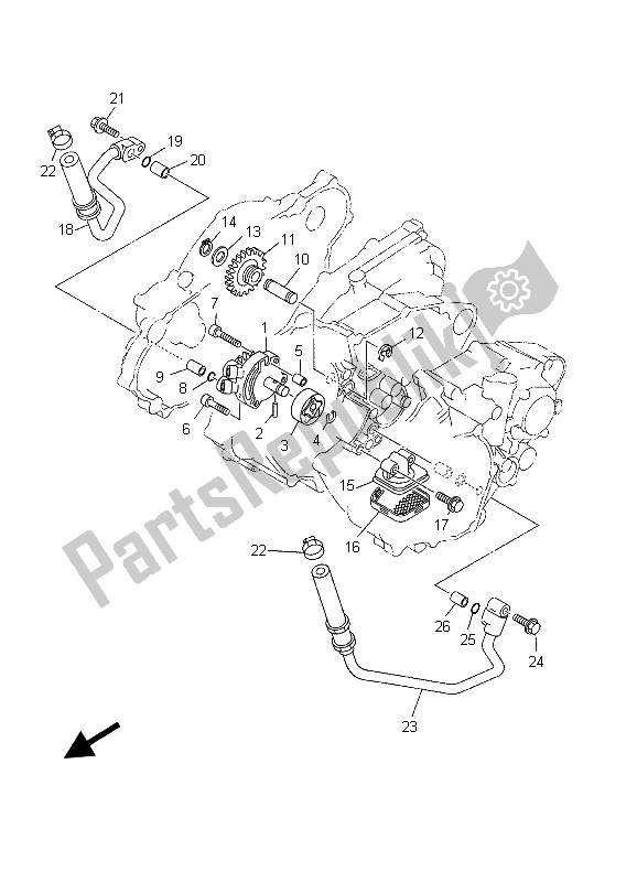 Alle onderdelen voor de Oliepomp van de Yamaha YZ 250F 2003