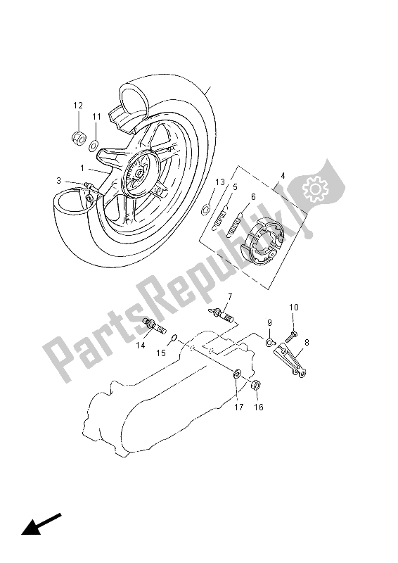 Toutes les pièces pour le Roue Arrière du Yamaha CS 50R JOG 2012