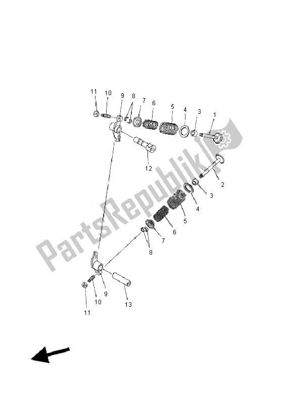 All parts for the Valve of the Yamaha YFM 90R 2010