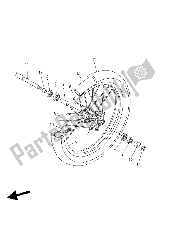 Todas las partes para Rueda Delantera de Yamaha YZ 250 2002