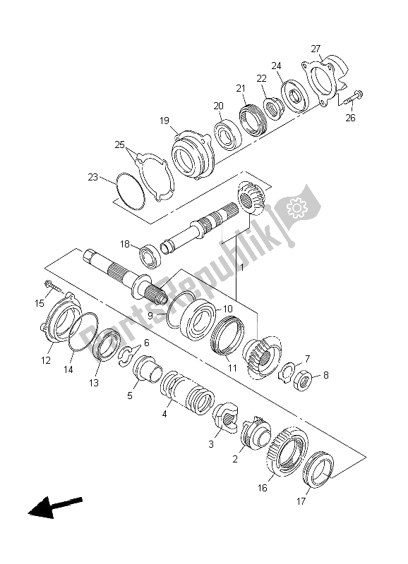 Todas las partes para Engranaje De Accionamiento Medio de Yamaha FJR 1300 2004