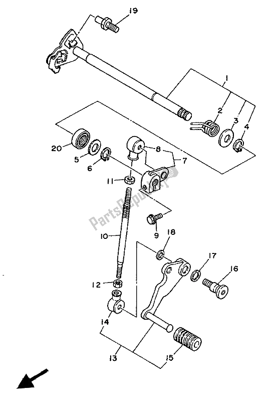 Toutes les pièces pour le Arbre De Changement du Yamaha XTZ 750 Supertenere 1993