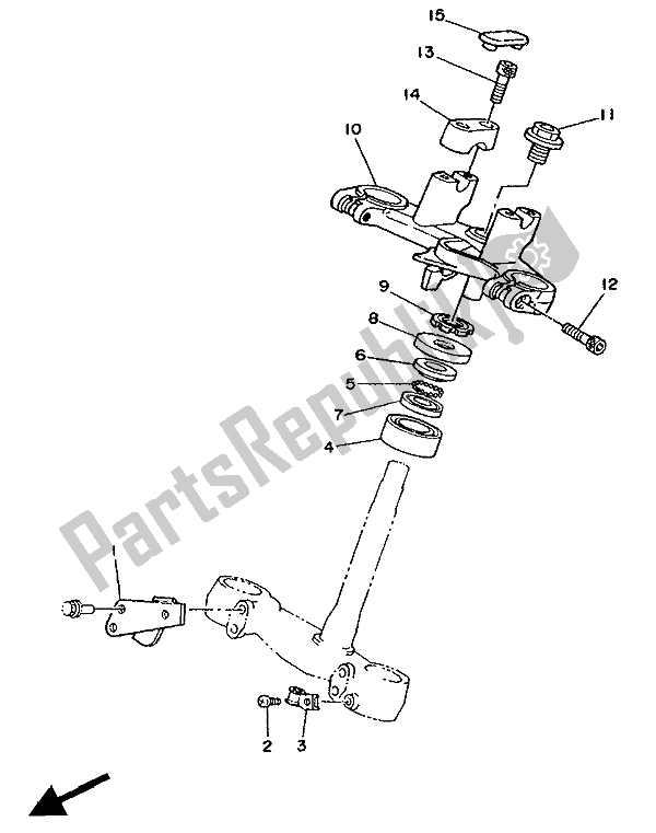 All parts for the Steering of the Yamaha TDR 250 1988