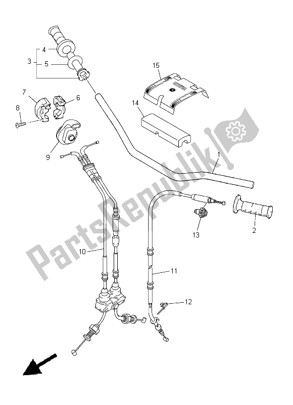 All parts for the Steering Handle & Cable of the Yamaha YZ 250 FX 2015