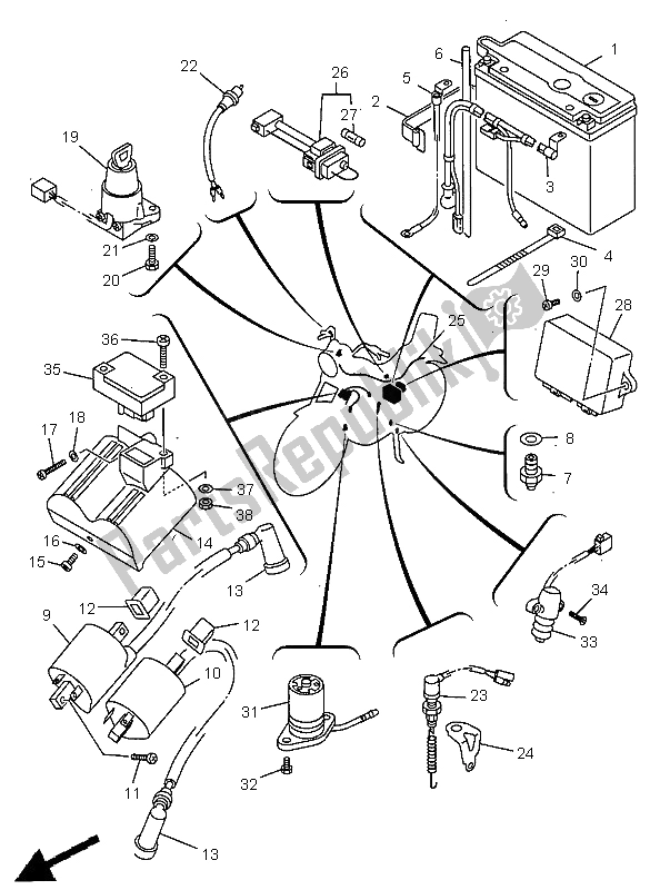 Toutes les pièces pour le électrique 1 du Yamaha XV 1100 Virago 1997