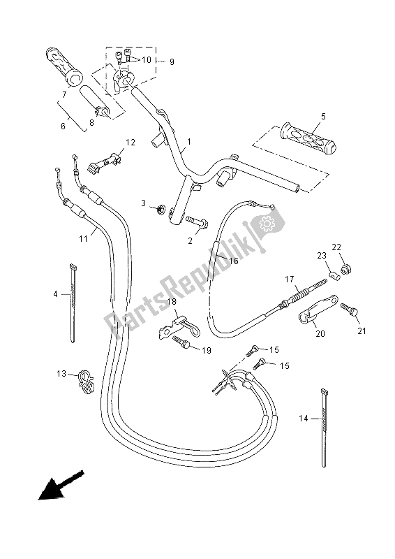 Todas las partes para Manija De Dirección Y Cable de Yamaha YN 50F 2014