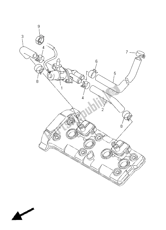 Alle onderdelen voor de Lucht Inductie Systeem van de Yamaha YZF R1 1000 2005