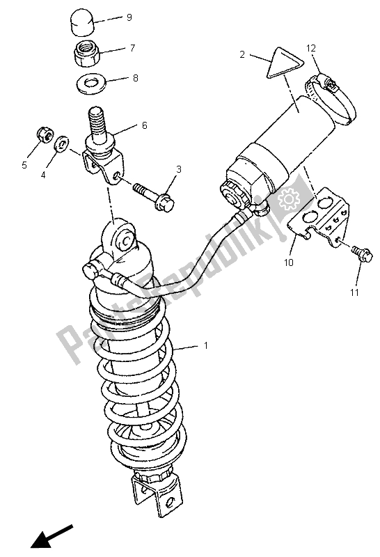 Toutes les pièces pour le Suspension Arrière du Yamaha YZF 750R 1996